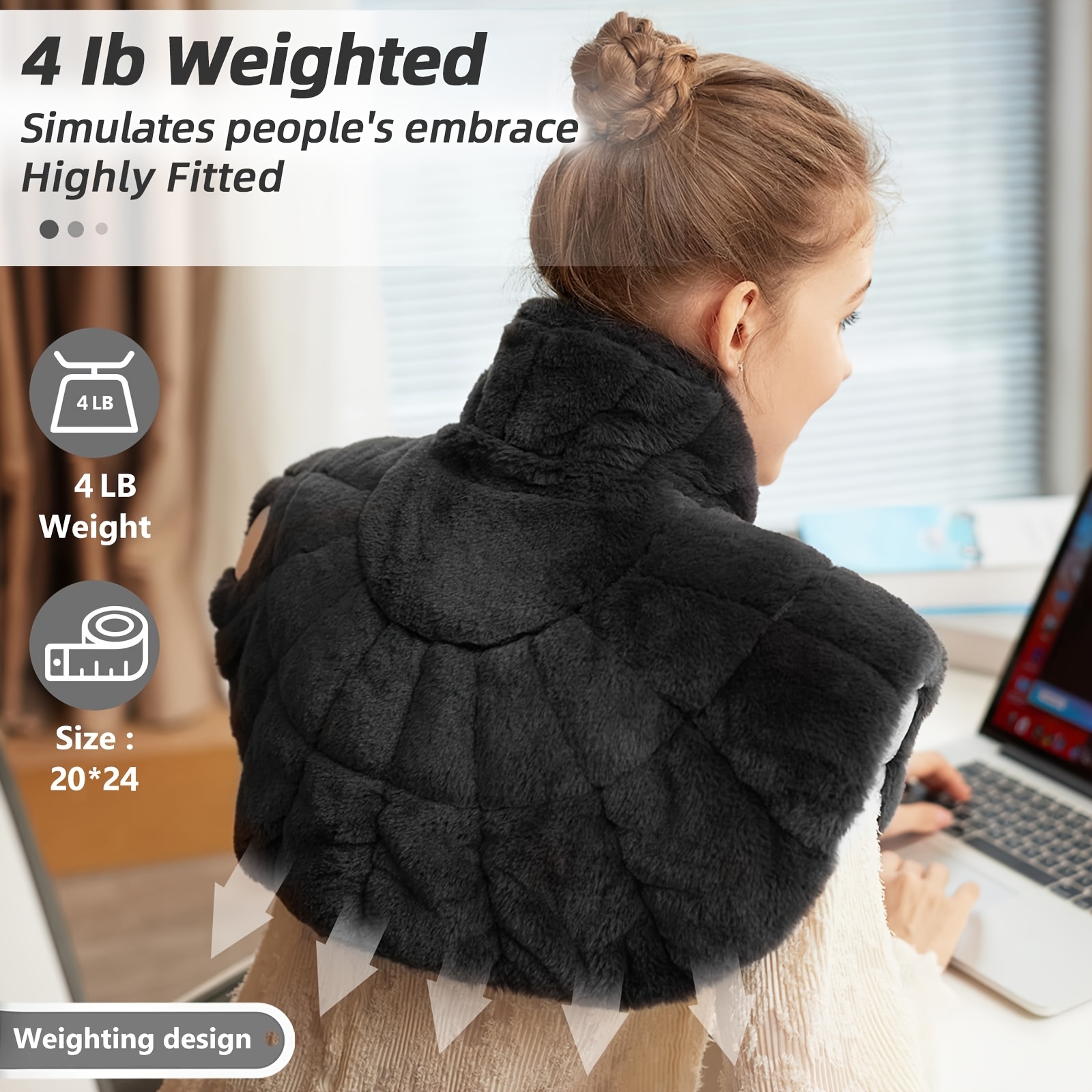 heating pad with 3 times the depth of   shawl electric heater weighted instant heating pad suitable for neck and shoulders heating wrapping with 6 heating options and 4 automatic shut off timers as a christmas gift for mothers blanket shawl Product details 2