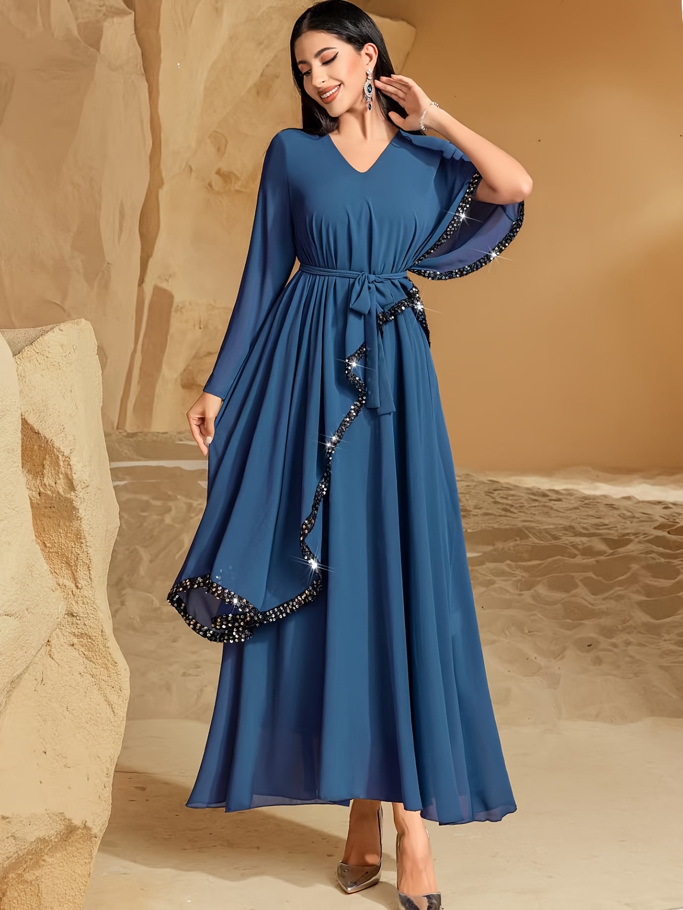 chinese dress ladies LONG SLEEVE LOOSE FIT DANCE DRESS – Pozewear