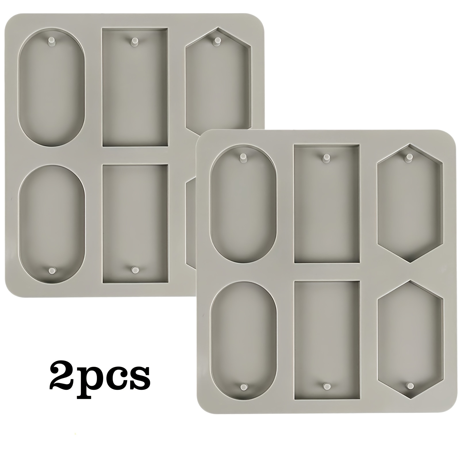 TEMU 2pcs Set Of Silicone Molds With Hanging Holes, Candle Molds, For Making Scented Wax Pieces, Scented Sachets, Resin Keychains, Handmade Jewelry,