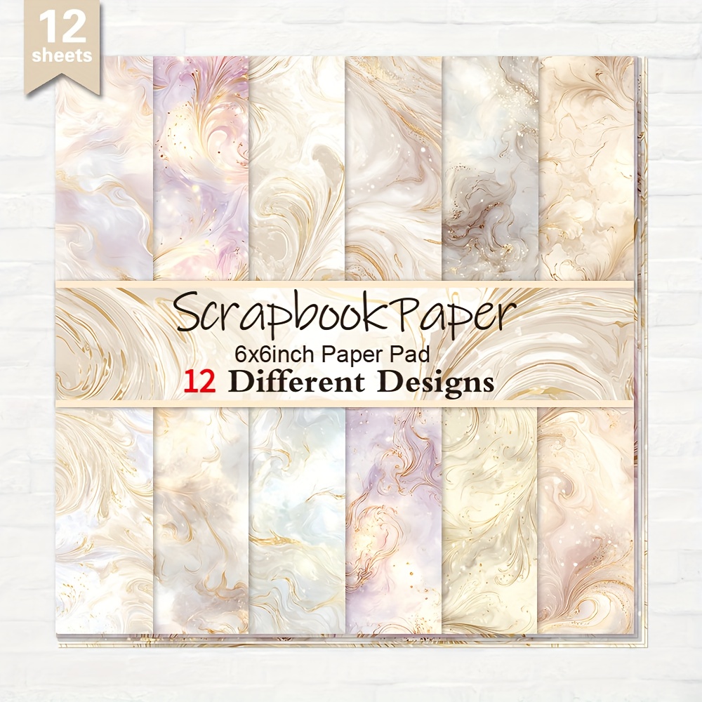 TEMU 12 Sheets Scrapbook Paper, 6× 6'', Card Making, And Journaling, Diary Scrapbooking Supplies, Background For Albums, Diy Crafts, Decorative