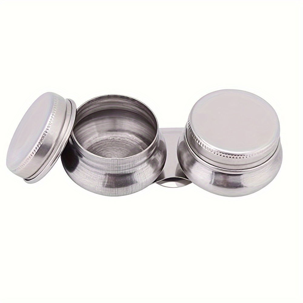 

Stainless Steel Double Oil Paint Palette Cup With Lid And Clip - Leakproof Solvent Tin Container For Art Supplies
