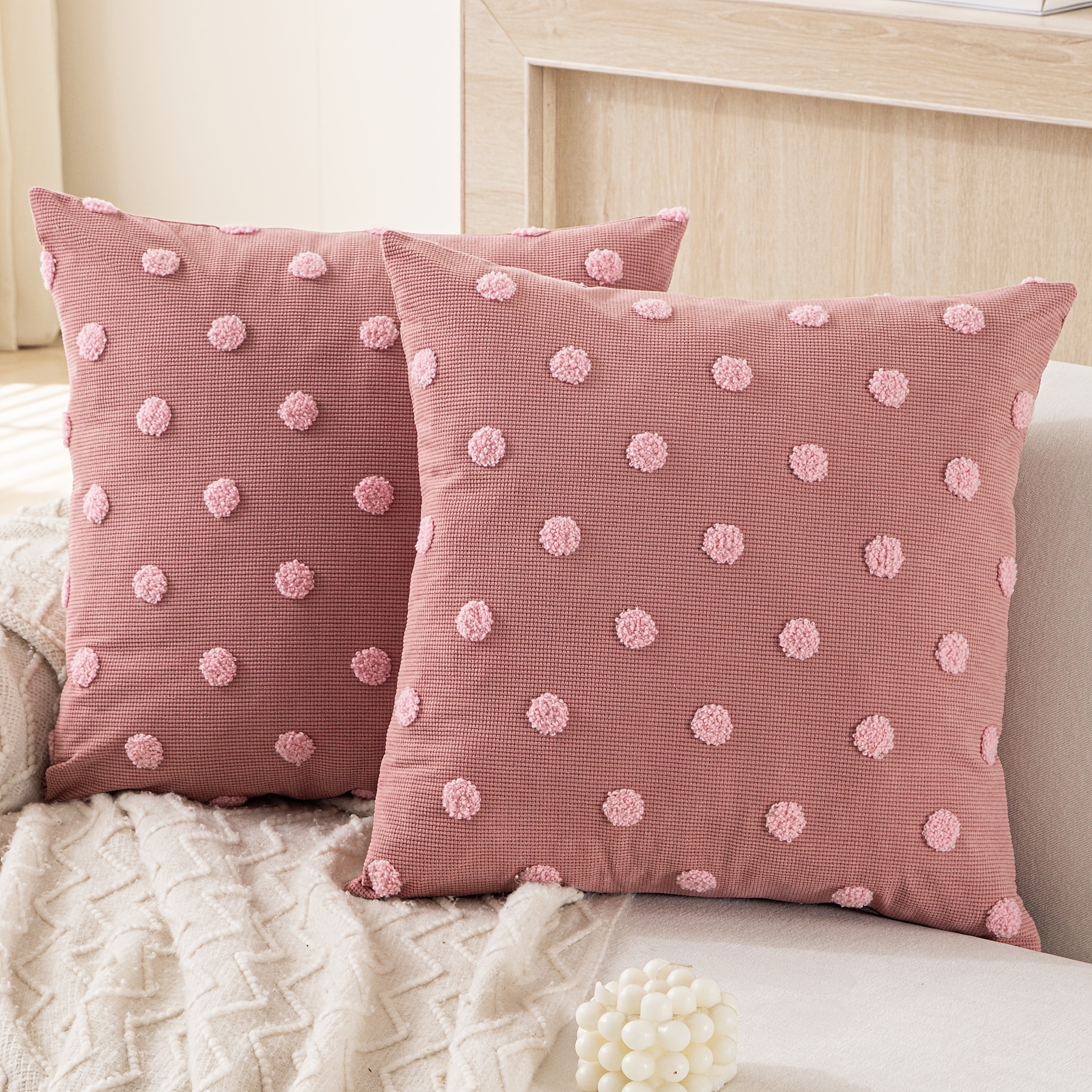TEMU Juego de 2 Fundas de Almohada de Terciopelo Bordadas (Solo Fundas, Sin Relleno Incluido). Fundas Decorativas Adecuadas para Cojines de Sala,