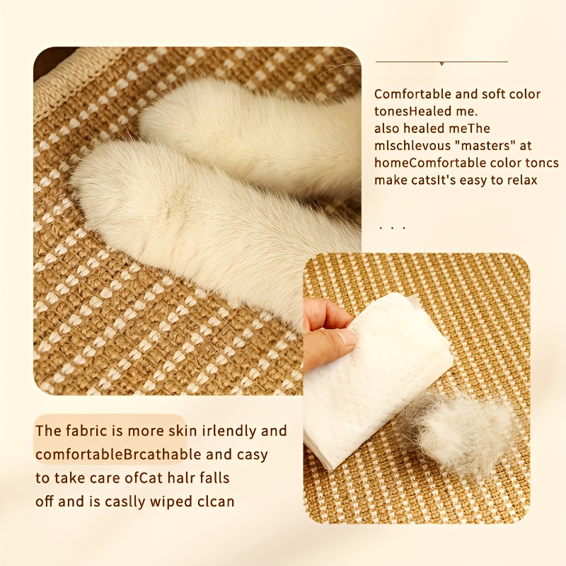 hemp rope cat scratching chair sturdy design scratch resistant lounge sofa high quality large resting area for cats to scratch and play Product details 3