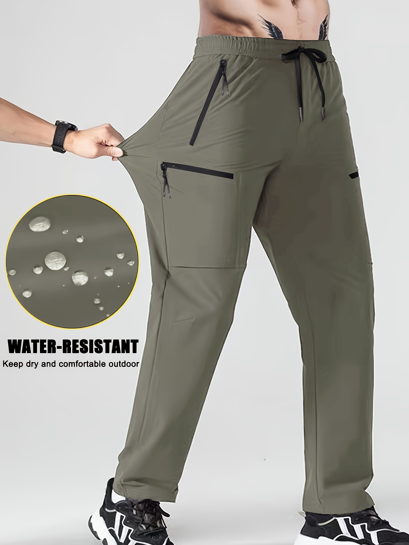 Men's Multi Pocket Pants Comfy Active Slightly Stretch Water - Temu
