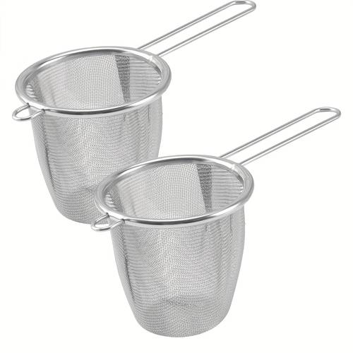 2 stuks roestvrijstalen theezieken met mesh-filter - heavy-duty 304 roestvrijstalen theezakjes met handvat, voor losse thee, specerijen, , thee, warme chocolade - compatibel met mokken, bekers, potten - keuken- & reisbenodigdheden, theezakje