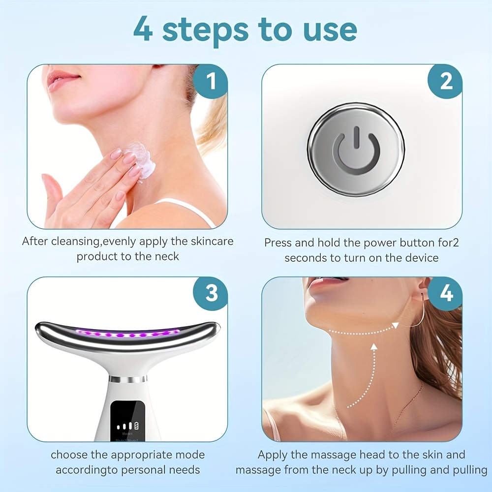 face neck massager usb rechargeable skin tightening tool with unscented ideal for facial and neck massage rechargeable battery 400mah beauty device modern aesthetic details 4