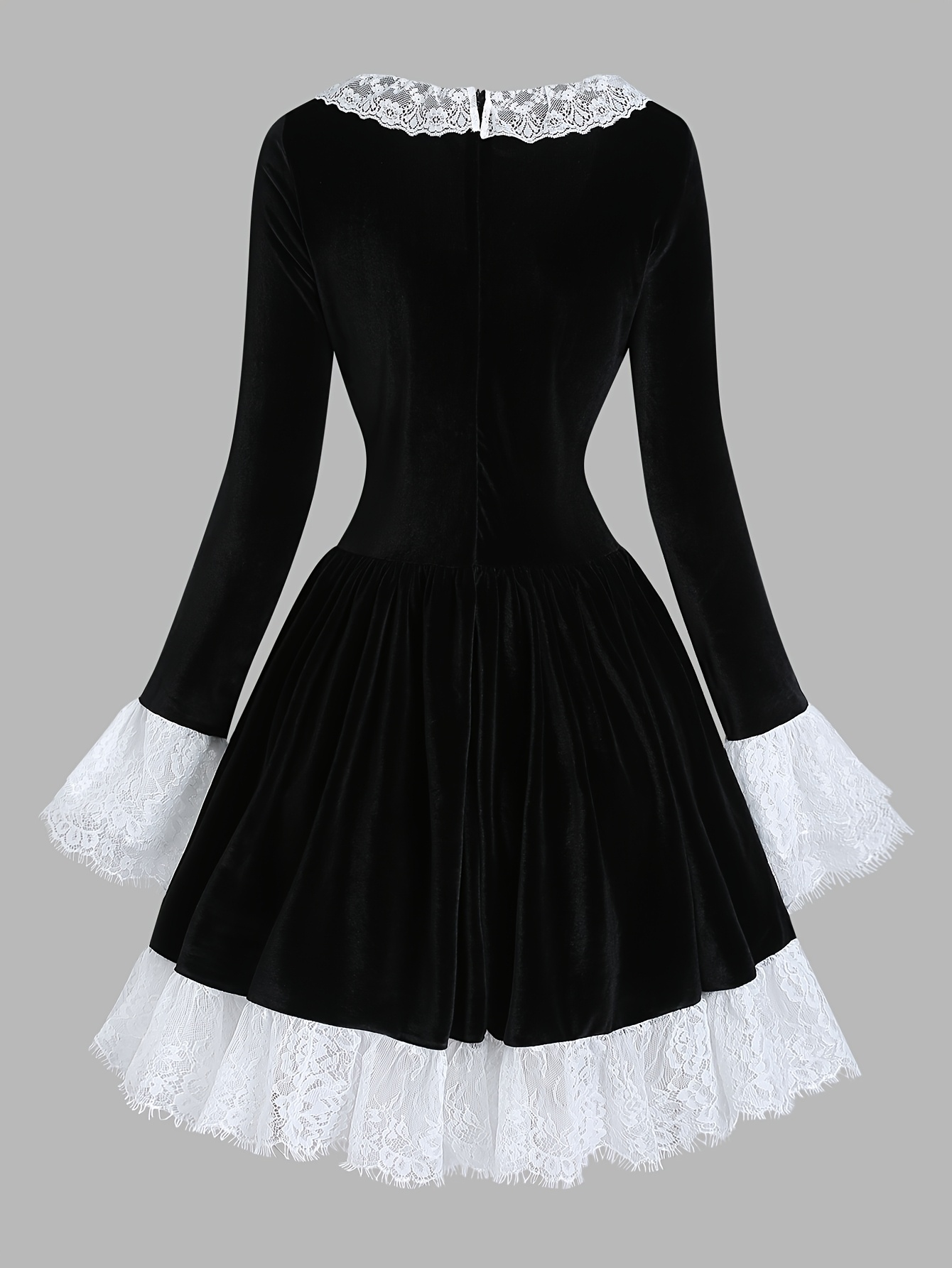 womens vintage mini dress lace velvet square neck short - Temu