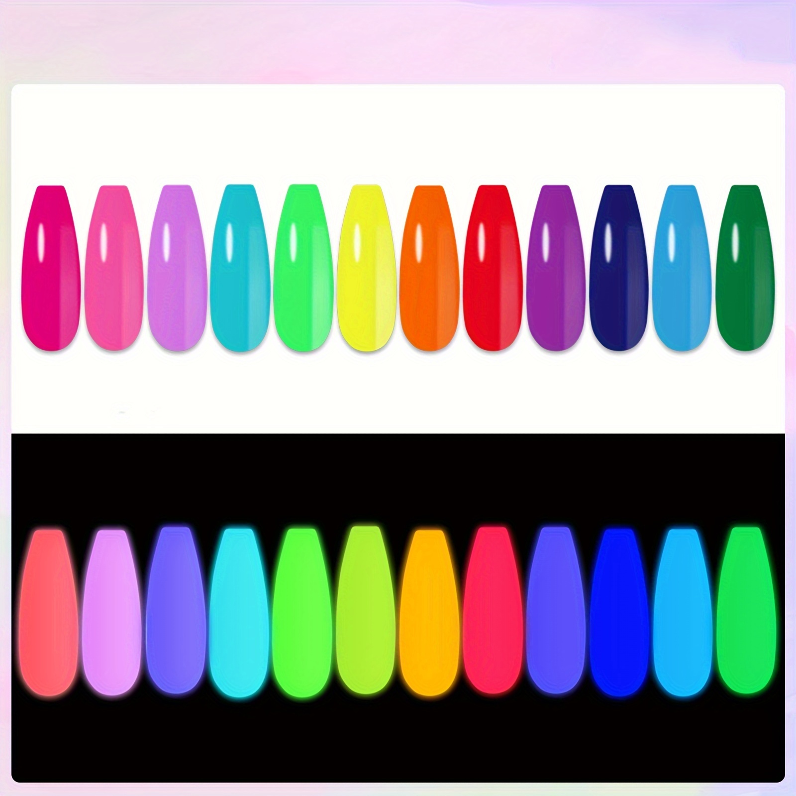 

12-piece Glow-in-the-dark Gel Nail Polish Set - 7ml Each, Alcohol-free, Long-lasting & Vibrant Colors For All Seasons
