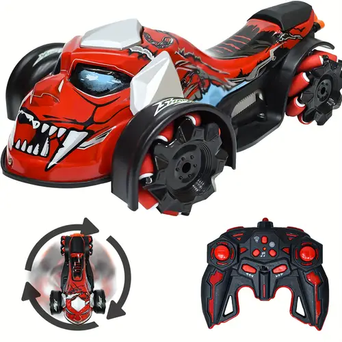 monsters remote control car toy with spray music 360 degree drifting demo programming fun for boys grils easter gifts red