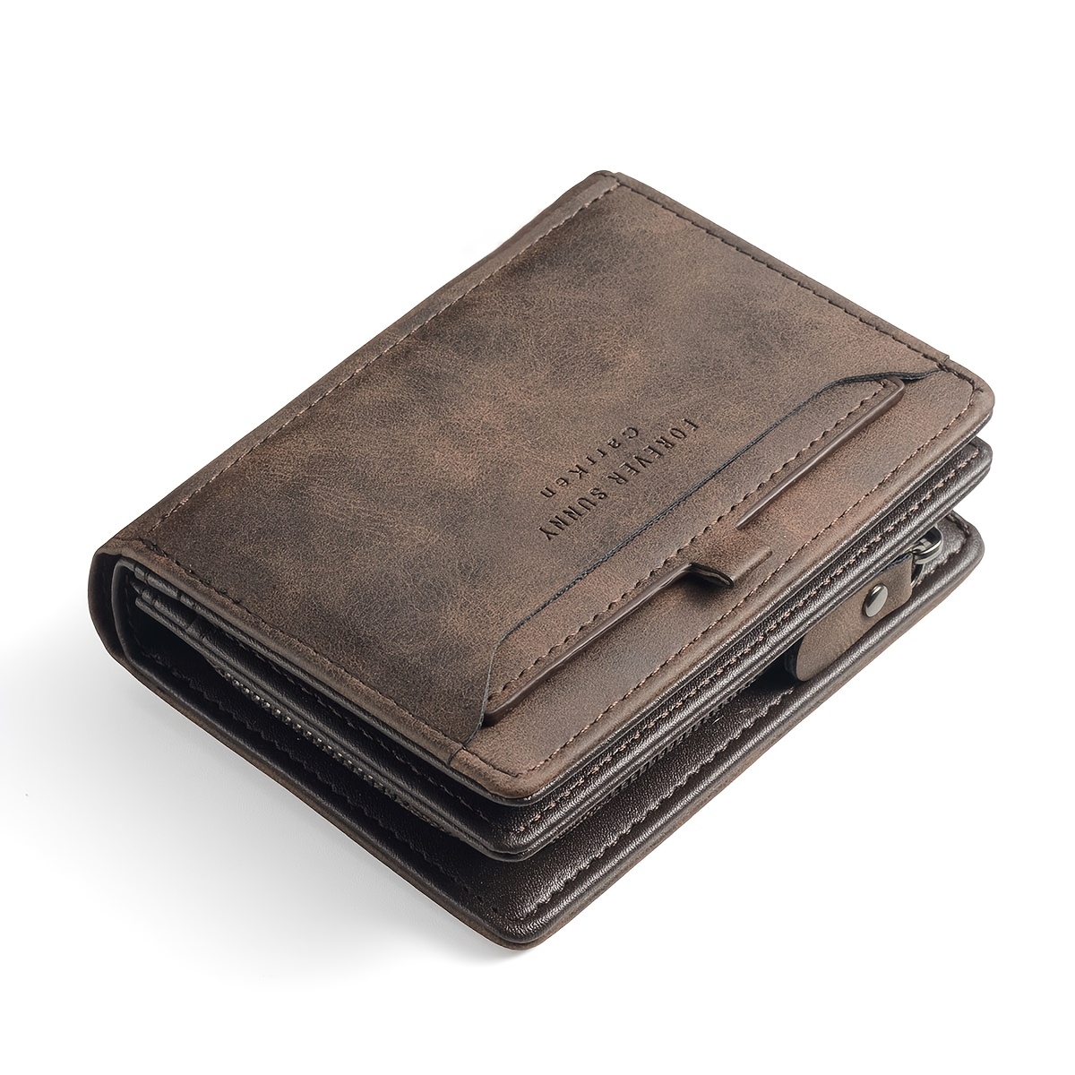 TEMU In , 1pc, 142g, 12*9*3.5cm Men's Multi-functional Large-capacity Wallet With Detachable Card Holder, Multiple Card Slots, Snap Button Anti-theft