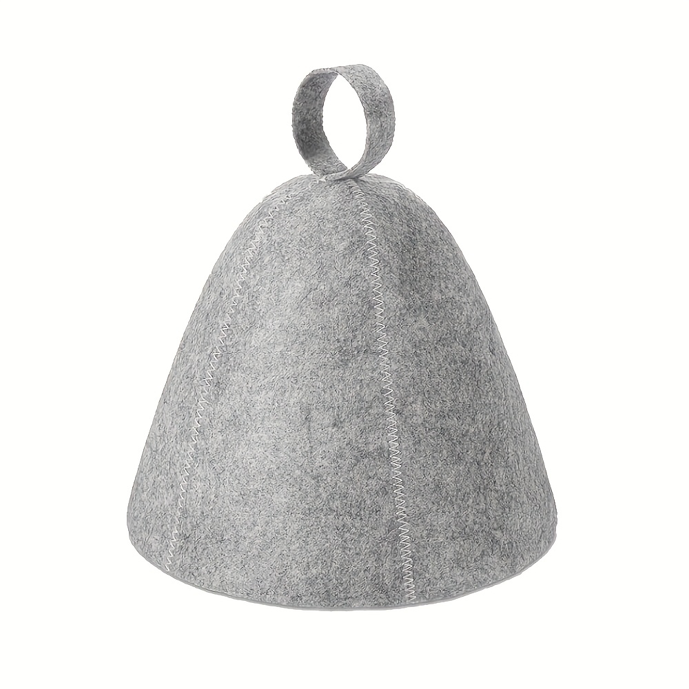 [sauna Cap] Felt Sauna Cap - Simple/gray/white Bathroom Sauna Felt Cap