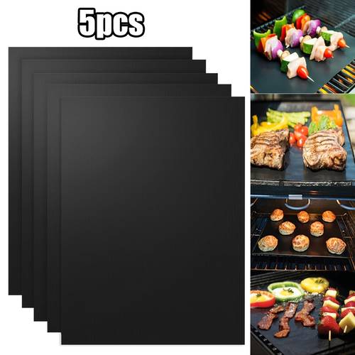 5 pack high heat resistant non stick grill mats for oven microwave outdoor picnic and bbq