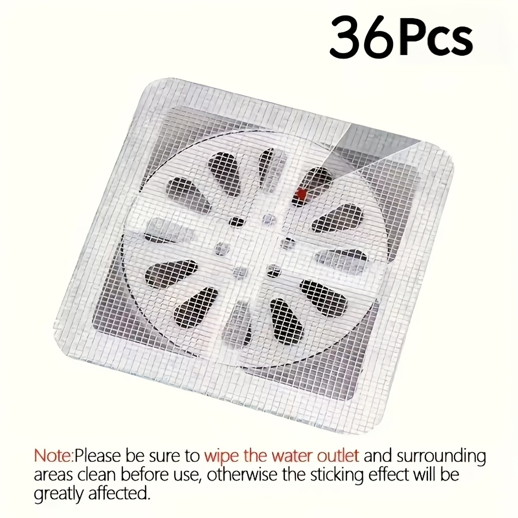 36pcs Bathroom Hair Filter Hair Screen Toilet Sewer Filter Kitchen Anti-clogging Anti-insect Self-adhesive Floor Drain Sticker