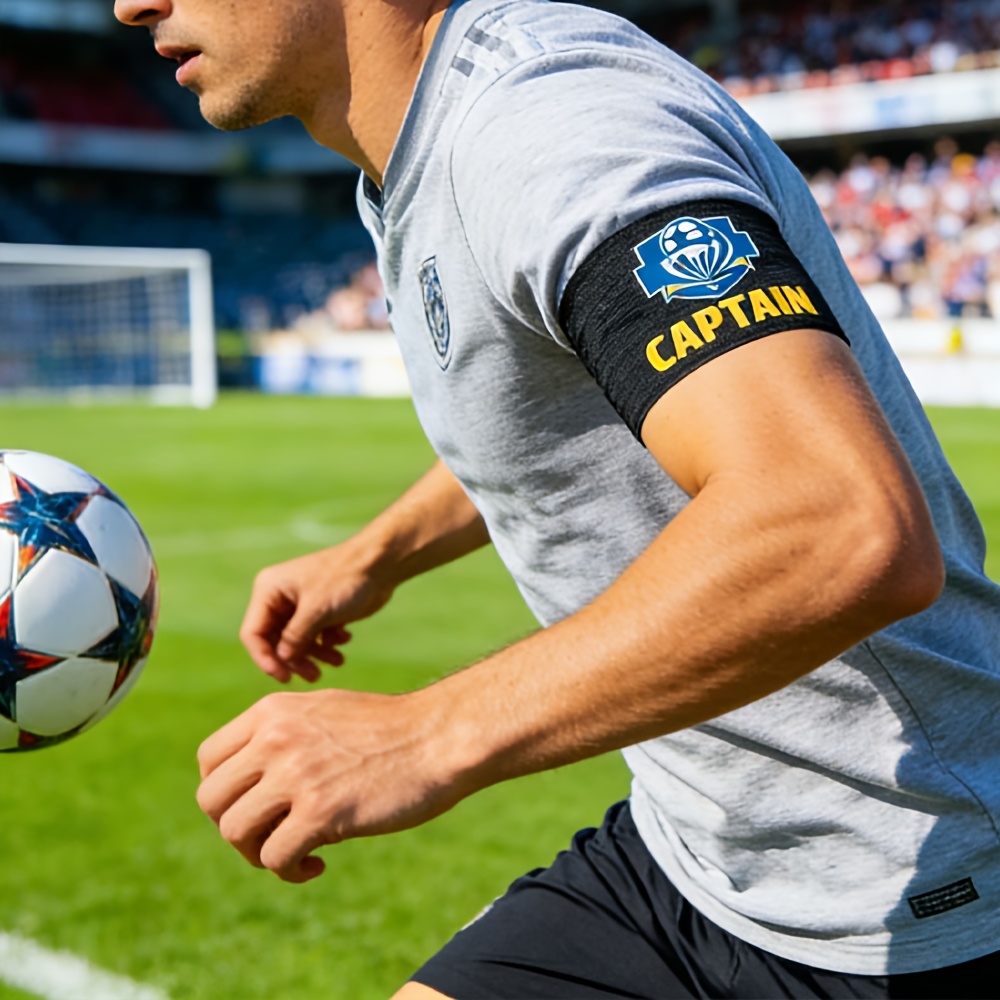 TEMU Personalized Captain Armband For Soccer And Team Sports, Featuring An Adjustable And Custom Logo, Football, Volleyball, And Basketball Matches