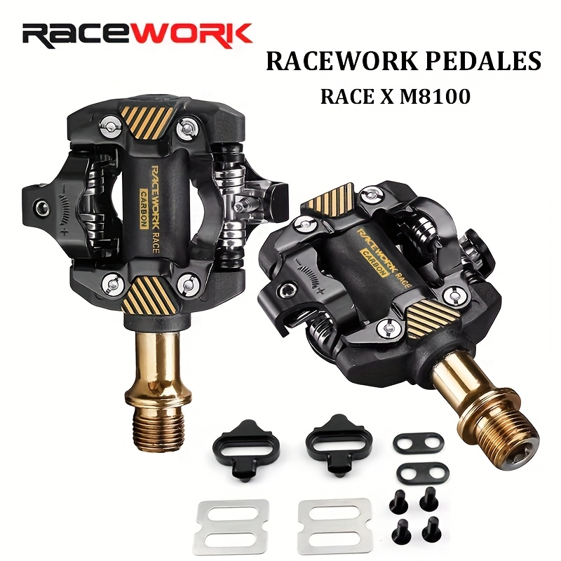 Image of 1 Pair Of M8100 Bicycle Cleat Pedals, Mtb Road Bike Locking Pedals, Du Bearing Spd Pedals With Hex Wrench Included