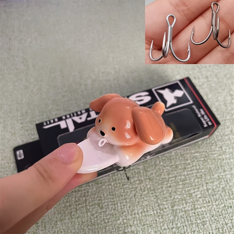 TEMU 【商品名】 ルアー かわいい小さな犬型 釣り用ルアー サーフェスシステム
