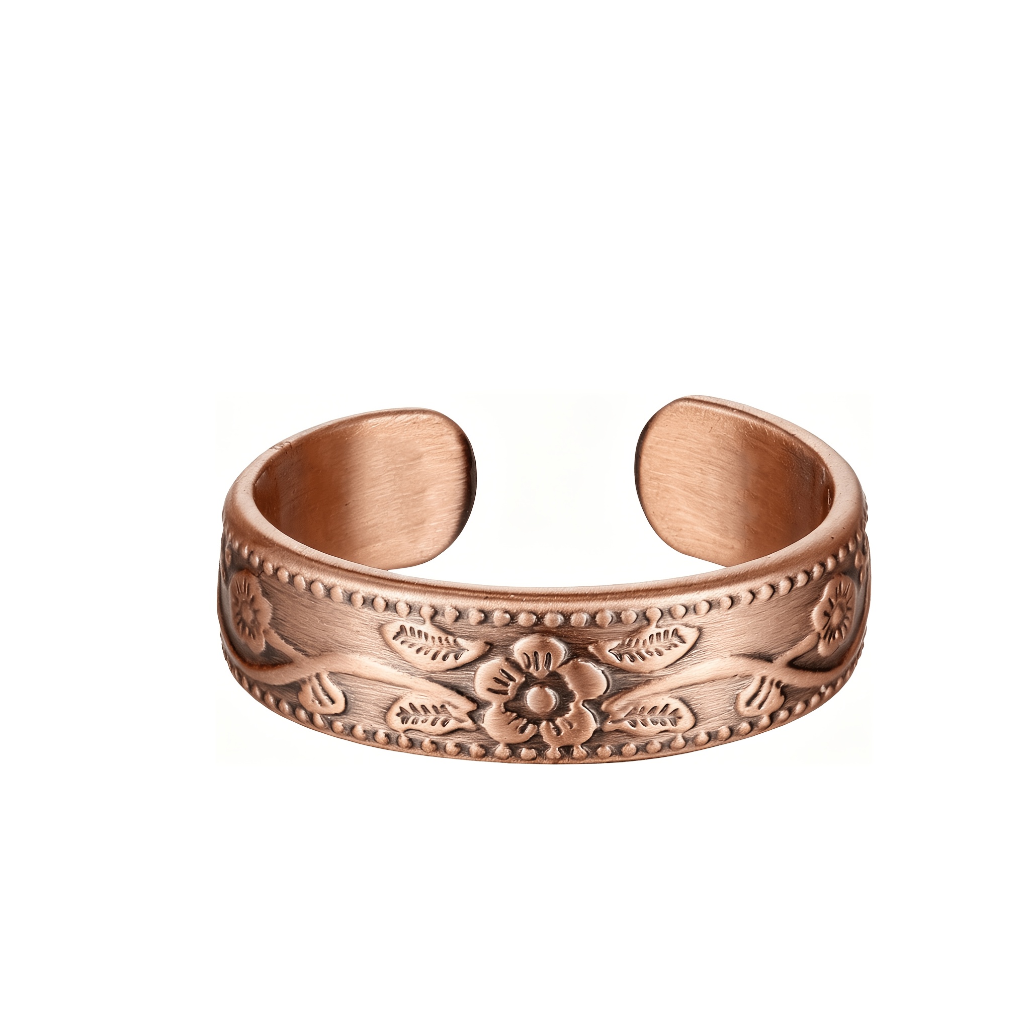 Copper Plum Blossom Bangle & Ring Set