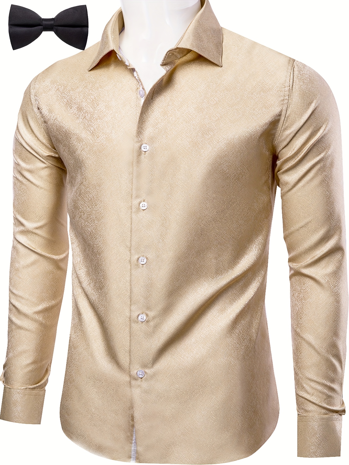 slim fit dress slacks Mens Silk Shirt, SJ Gold - Dress shirts - Fashion main image 1