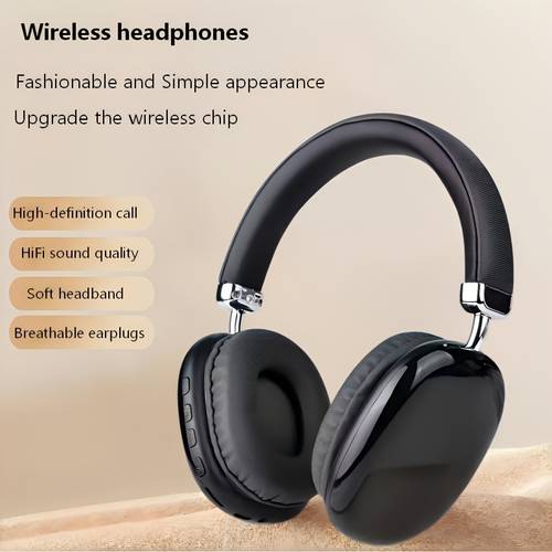 wireless over ear headphones on ear wireless earphones portable wireless music headphones built in microphone for calls adjustable and rotatable audio cable compatible rechargeable low latency for gaming