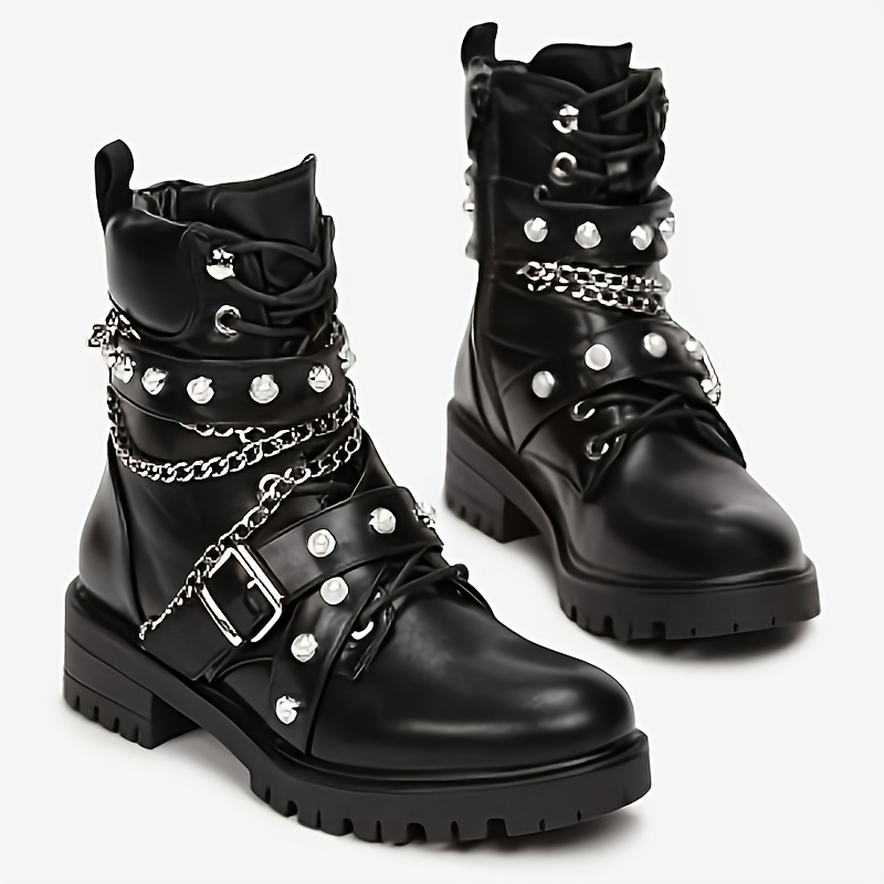 black y2k boots sold on Temu United States