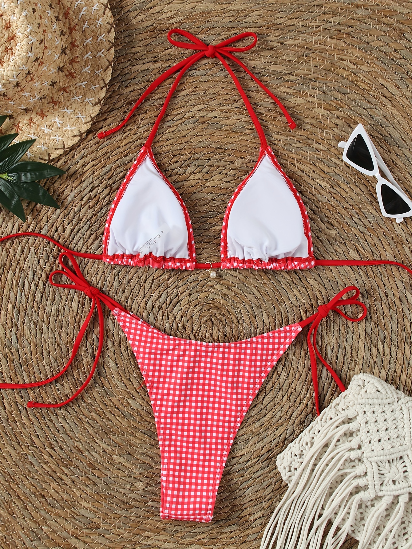 New Multi-Color Bikini 2024 Summer Tie-Up Halter Neck Sexy Triangle Swimsuit for Women