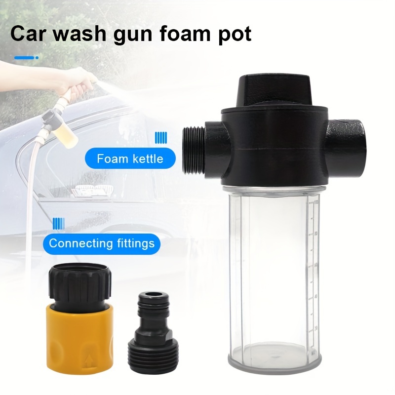 

A Transparent Car Wash Foam Pot With Joint, Car Wash Water Gun Accessories Foam Spray Pot, Car Wash Water Gun Accessories, Easy To Install