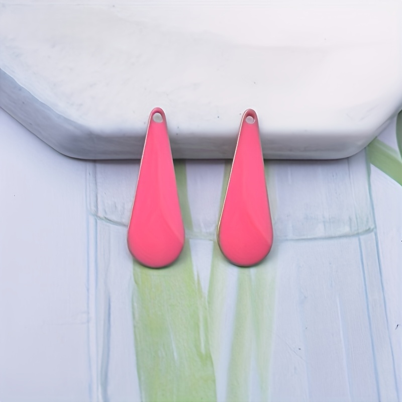 10pcs Double-Sided Enamelled Water Drop Charms for Jewelry Making