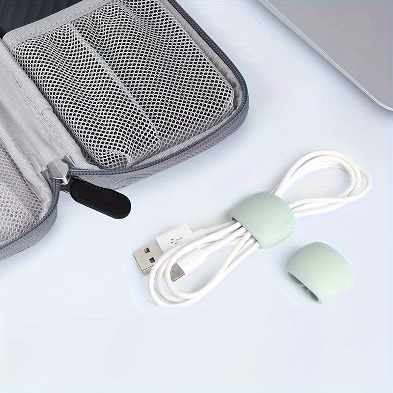 10pcs Multi-Function Cable Organizer Clips for Charging & Earphone Cords - Durable Plastic, Tangle-Free Storage Solution
