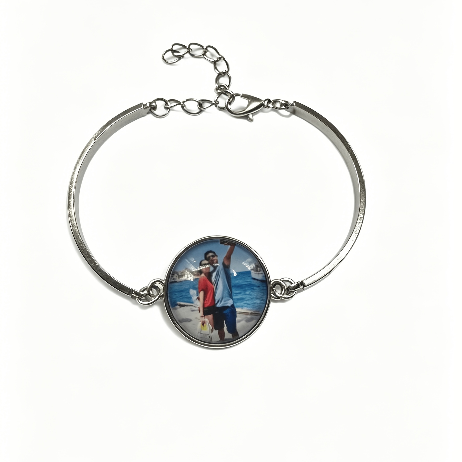 TEMU 1pc Women's Dome Custom Photo Bracelet, With Adjustable Bracelet, Add Photos Of Couples, Family, Pets, Etc., A Stylish And Minimalist Accessory,