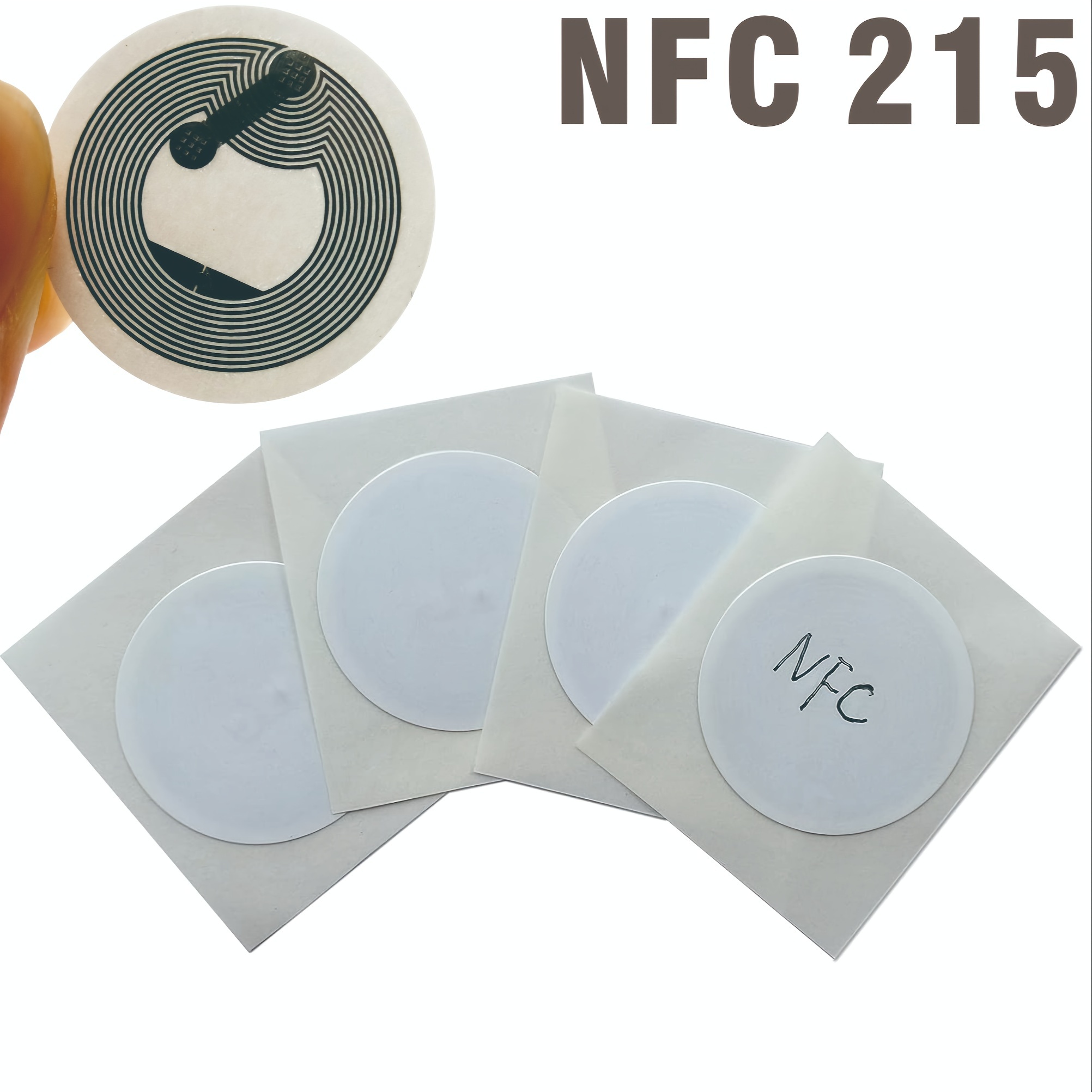 

Ntag215 Rewritable Nfc Tags - 1 Inch Round White Stickers With Chip, Compatible With All Nfc Devices For Use