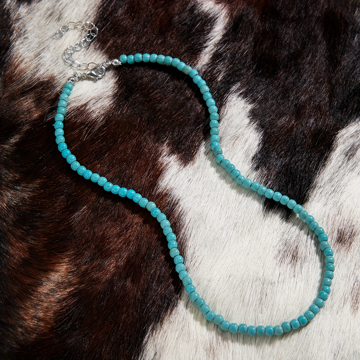 Turquoise Round Beads Women's Necklace Bohemian Style