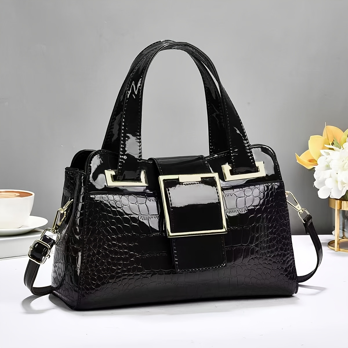 TEMU Crossbody Bag Shoulder Bag, Large Capacity Handbag, Premium Texture Crossbody Bag, Fashionable And Trendy Bag, Pu Material Shoulder Bag, With