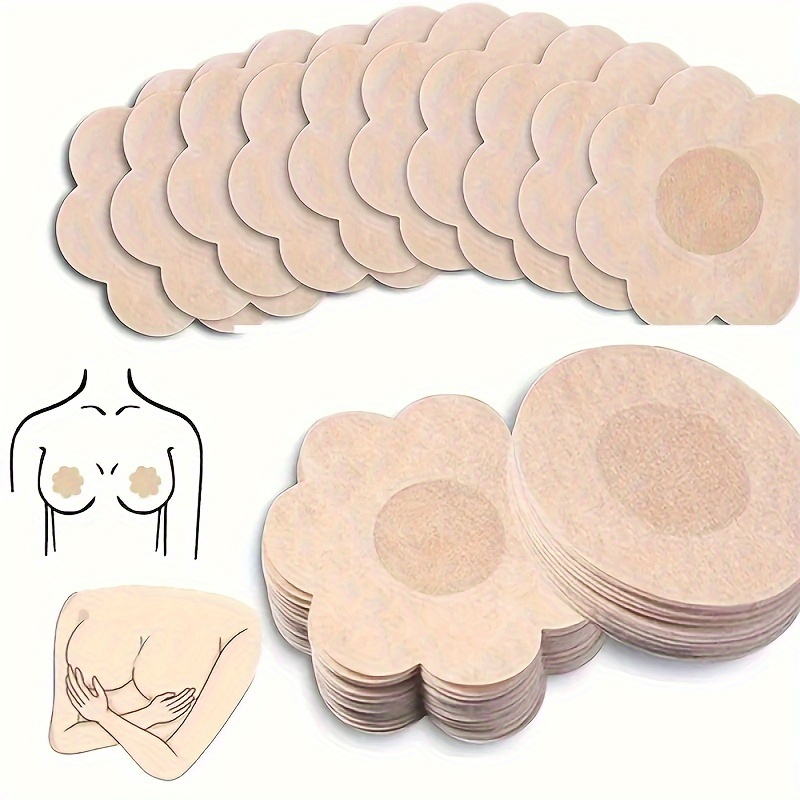 10/20/50/100pcs Disposable Invisible Nipple Covers - Ultra-Thin Breathable Non- Fabric, Anti-Convex Point Design, Round & Flower Shapes for Seamless Under Clothing, Women's Fashion & Lingerie Accessories, Discreet Underwear, Floralshaped Patches, Ultrathin Material