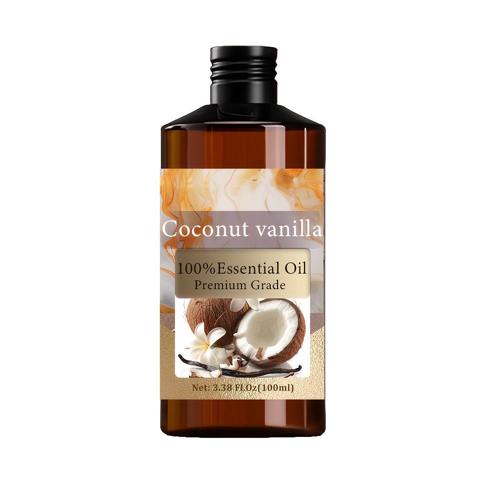 Image of Coconut Vanilla Essential Oil - Extremely , Essential Oil - Moisturizing, Long-lasting Fragrance, Suitable For Skin, Hair, Nail Care, Bath, Unisex - Massage Oil