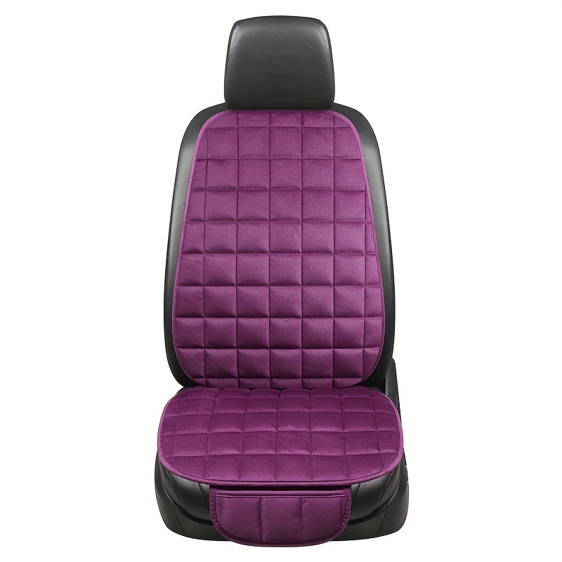 TEMU 【2個セット】カーシートクッションセット、【秋冬の車内必需品】ソフトなぬいぐるみカーシートカバー、収納ポケット付き、快適な運転、汎用カーアクセサリー、低反発シートクッション