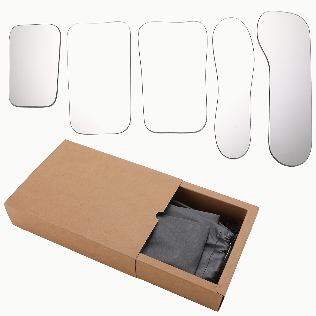 Image of 5pcs Set Double-sided Glass Reflector Mirror With High-quality Polished Surface For Clear Imaging