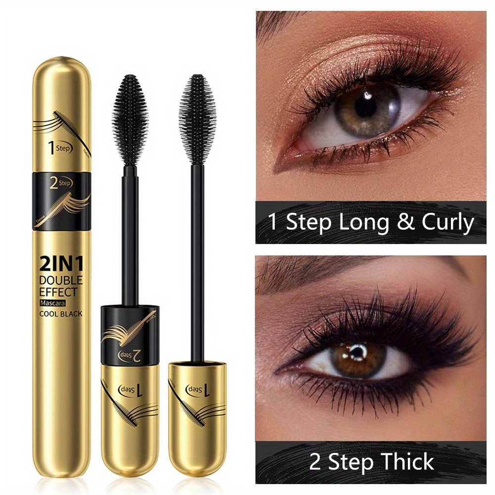 Huasurv 2-in-1 Lengthening And Curling Mascara - Step 1 Suitable For Beginners Natural Lengthening - - Curling Mascara Hs4154 [mother's Day][holiday Gifts][1pc][gifts For Girls]