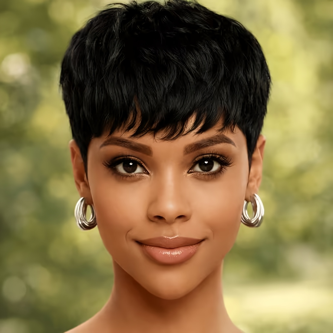 6 Inch Brazilian Human Hair Wig Suitable For Men & - No Glue Needed Short Straight Bob Cut With Bangs, Density Net , Suitable For Casual Attire & Christmas Costumes, Unisex For