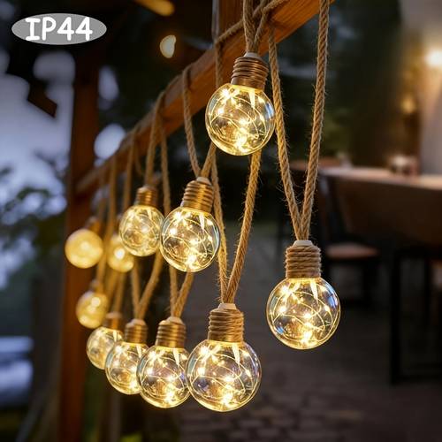 item picture 25pcs bulb solar rope lights 25 16 10 light string lights ip44 8 flashing ideal for dances fences parties gardens weddings camping valentines day ramadan lighting decorations