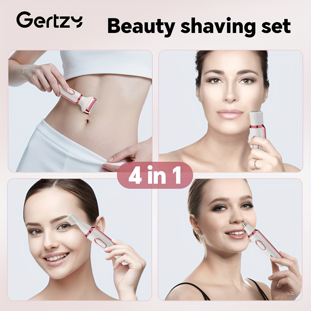 4 in 1 rechargeable   face nose legs underarm bikini trimmer wet dry   grooming kit portable rechargeable fathers day gift Product details 1