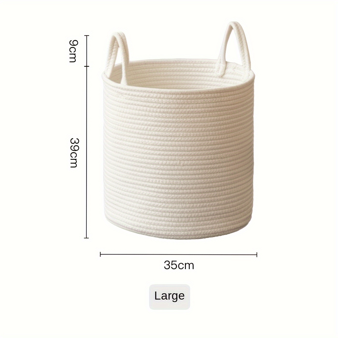 versatile woven laundry basket with handles round fabric storage bin for clothes toys more   bedroom bathroom office dorm organization details 7