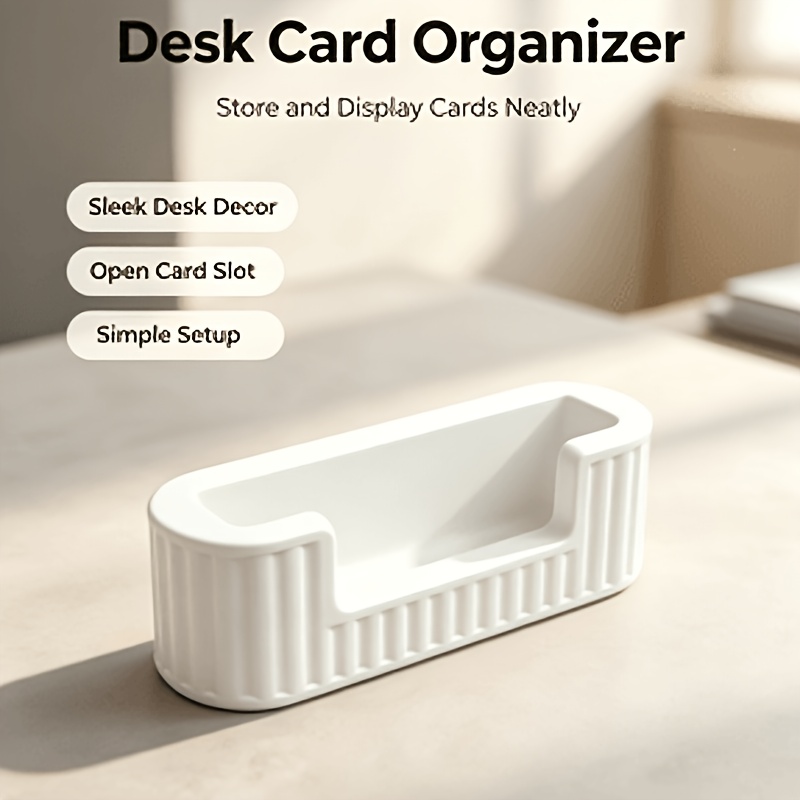 TEMU 3d Printed Business Card Display Stand, Practical Desktop Card Holder For Home And Office . It Business Cards For , Perfect For Desktop Display