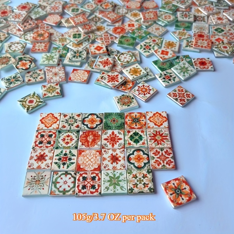 105/210g Pack Of Diy Fusible Glass Mosaic Tiles, 3d Beautiful Mosaics In Colors And Patterns For Home Decoration, Craft Projects, , Creative Artistic Diy Materials, Diy Craft Materials