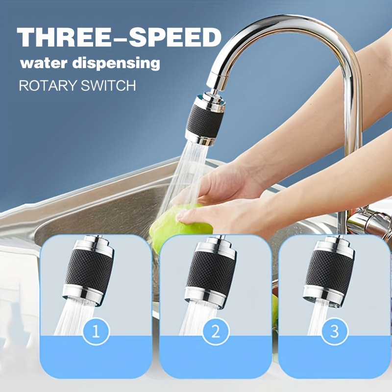 6pcs   kitchen faucet water filter set   splash proof pressurized with 360 swivel multi functional tap extension aerator   2 cartridges adapter leakproof gasket details 5