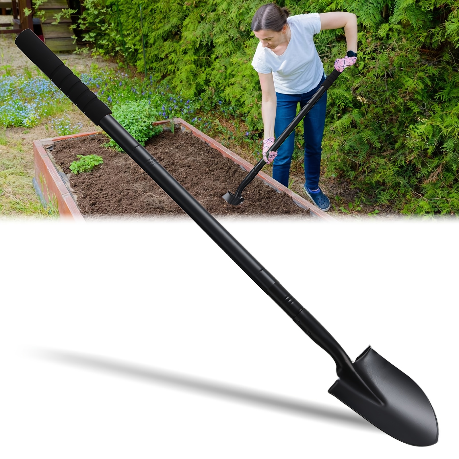 Vanga Da Giardino In Acciaio Inox Con Manico In Legno - Attrezzo Multiuso Per Scavare, Piantare E Diserbare - 3