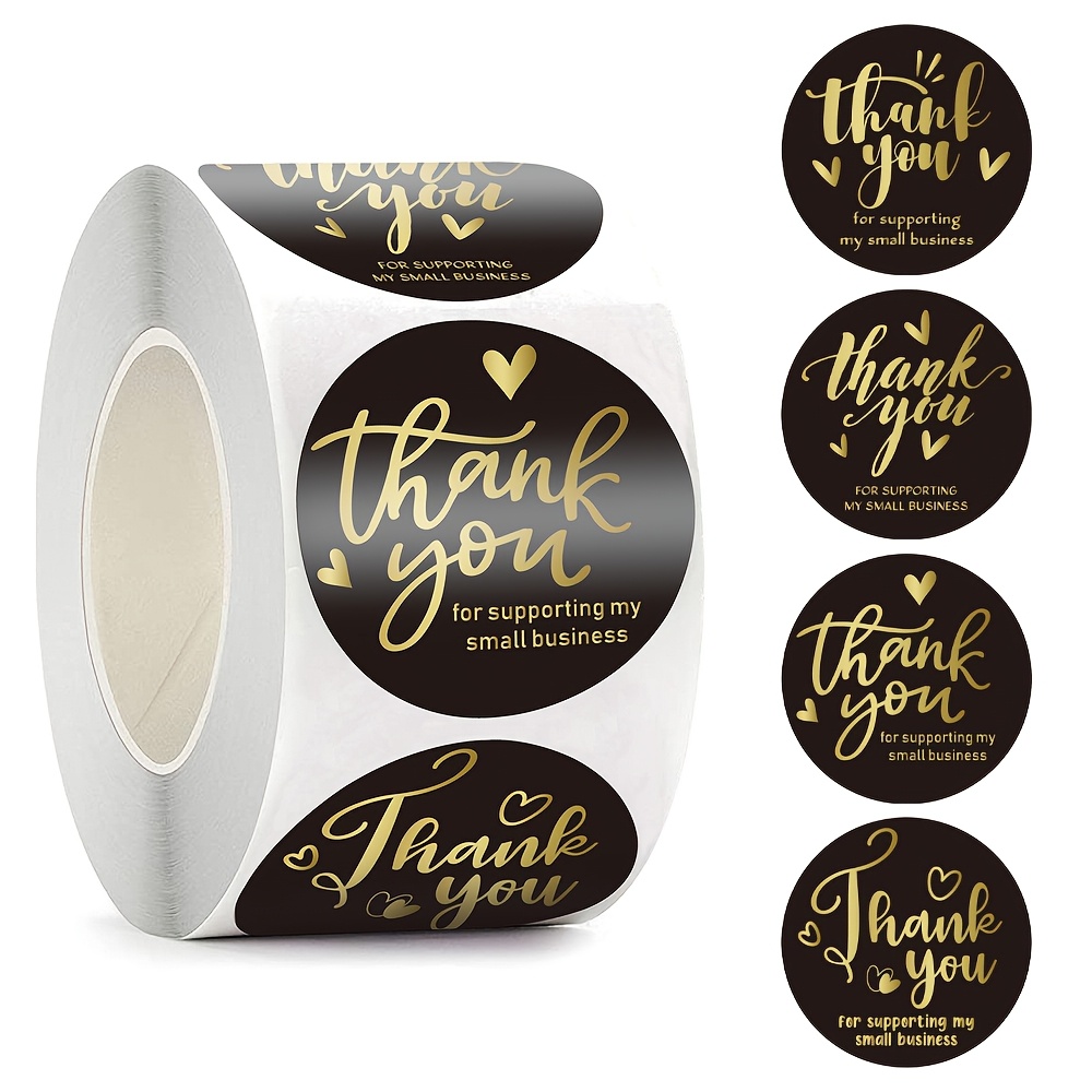 TEMU 500/roll Self-adhesive Thank You Sealing Stickers For Envelopes, Decorative Labels