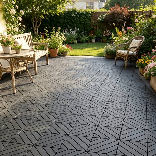 all weather waterproof floor tiles 44pcs interlocking patio flooring non slip for outdoor poolside and gardens in brown and gray for courtyard paving deck tiles s deck tiles outdoor interlocking waterproof driveway