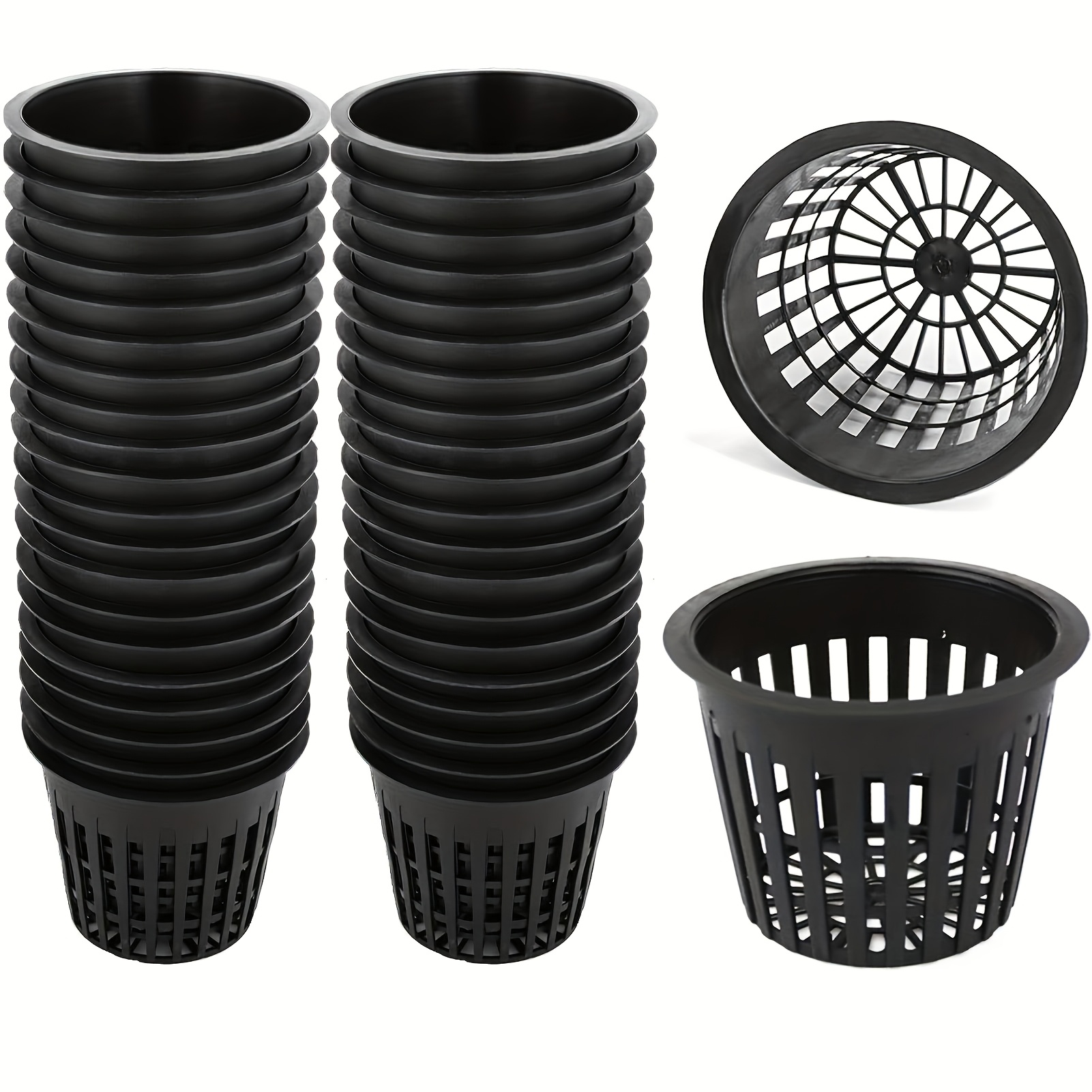 

30pcs/60pcs 3 Net For Hydroponics Heavy Mouth Net Cups Slotted Pot Hydroponics Supplies