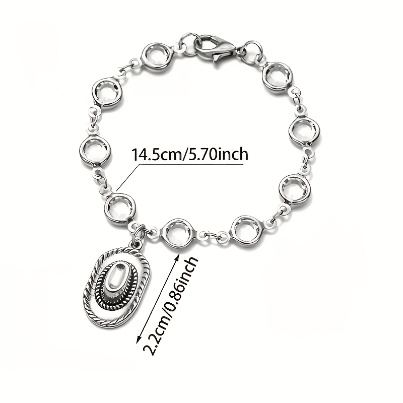 TEMU 1pc Western Style Cowboy Hat Pendant, Bead Chain, Rearview Mirror Ornament, Steering Wheel Chain Car Accessory