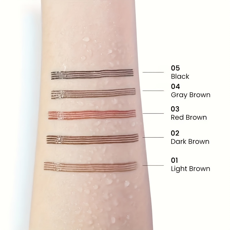 one waterproof eyebrow pencil with 4   tips natural makeup effect in 5 colors details 2